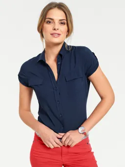 heine Kurzarm-Bluse marine – Produktbild 1 von 1