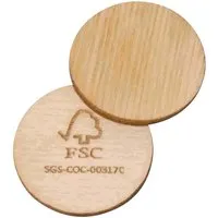 Einkaufswagen-Chip 'Green Coin' mit gelasertem FSC-Logo, FSC-zertifiziert – Produktbild 1 von 1