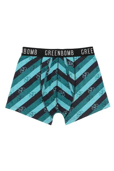 GreenBomb GREENBOMB Bike Stripes Trunk - Figurbetonte Trunk aus Bio-Baumwoll Mix / hochwertiger Print / GOTS / Fair & Vegan, Blau, – Produktbild 4 von 4
