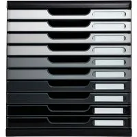 Exacompta Exacompta Schubladenbox "Shades of grey", DIN A4+, 10 Schubladen geschlossen, grau – Produktbild 1 von 1