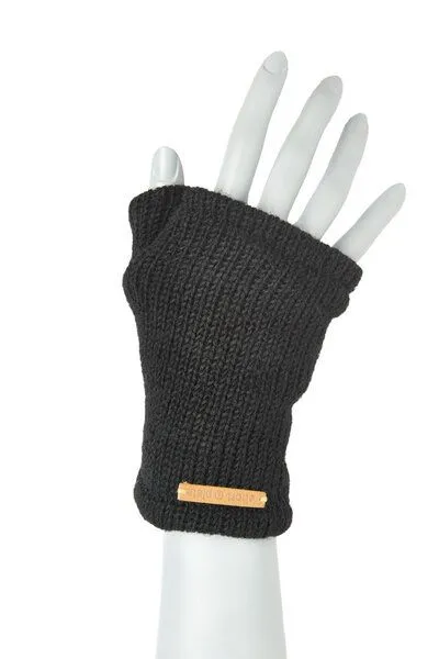 short'n'pietz short'n'pietz Handstulpen aus Schurwolle für Kinder, handgestrickt, Schwarz, – Produktbild 1 von 1