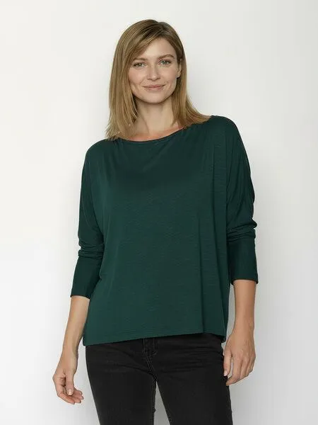 GreenBomb GREENBOMB Basic Simper - Gemütliches Longsleeve aus Viskose (LENZING ECOVERO) Mix / Fair & Vegan, Türkis (petrolgrün), – Produktbild 1 von 4