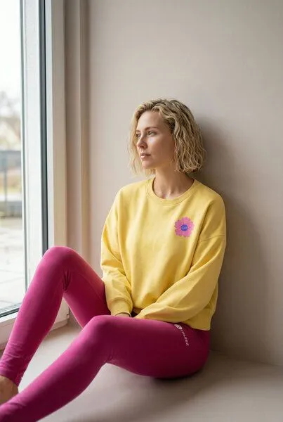 THE FACE OF ELEMENTS THE FACE OF ELEMENTS Riviera Fleur Côte d'Azur - Relaxed Boxy Fit Sweatshirt aus 100% Bio-Baumwolle, Blue, – Produktbild 2 von 4