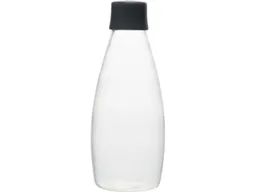 retap retap Trinkflasche "GO" 0,8 l aus Glas mit Schraubverschluss, grey – Produktbild 1 von 1