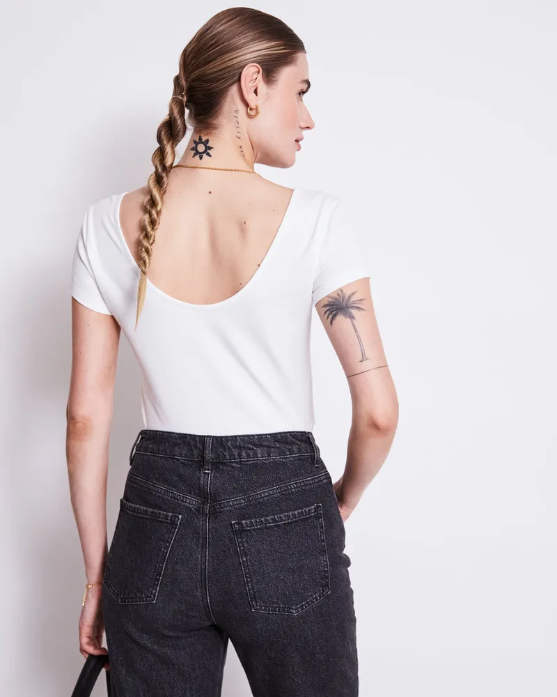 JAN N JUNE JAN 'N JUNE Damen vegan Ballerina T-Shirt Aloe Weiß, Weiß, – Produktbild 1 von 2