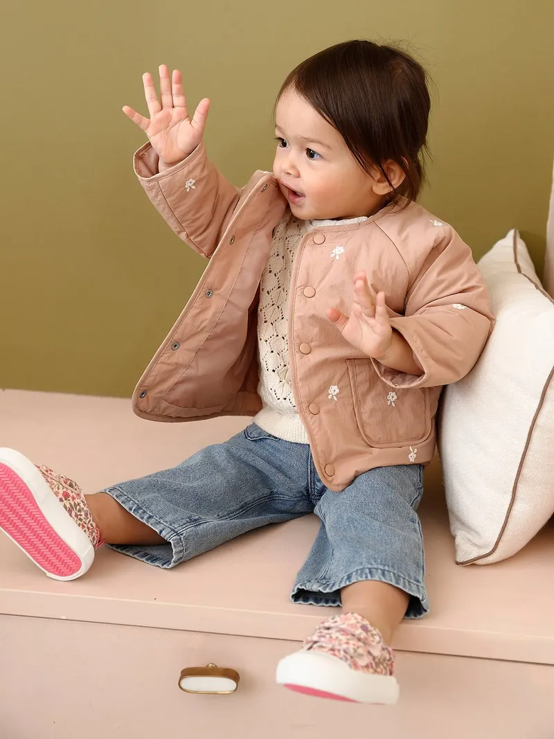 Vertbaudet Baby Steppjacke mit Stickerei Mädchen pekannuss, Pekannuss, – Produktbild 2 von 4