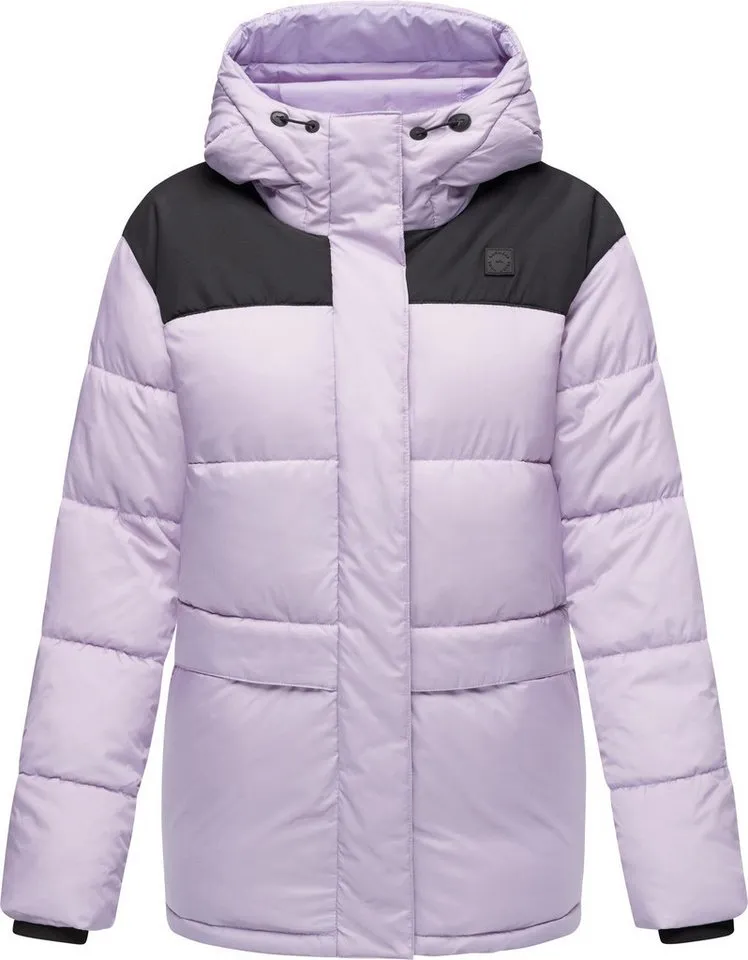 ragwear ragwear Anorak Wikesh stylische Winter Steppjacke mit Colourblocking, Lila, – Produktbild 5 von 5