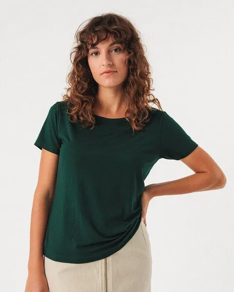 SKFK SKFK T-Shirt aus Modal - Zur 6, Dark green (grün), – Produktbild 1 von 4