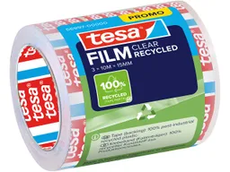 Tesa tesafilm "CLEAR RECYCLED" 3 Rollen, 10 m x 15 mm – Produktbild 1 von 1