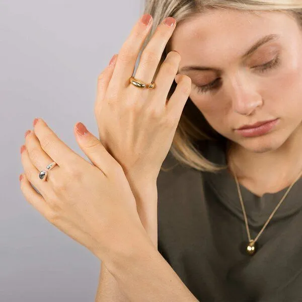 fejn jewelry fejn jewelry Ring 'open drop', Gold, – Produktbild 2 von 4