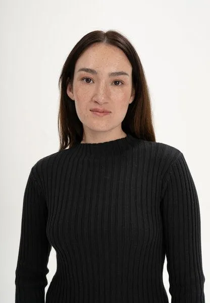 MELA MELA Strickpullover Style NAMARI aus 100% Bio-Baumwolle, Schwarz, – Produktbild 5 von 5