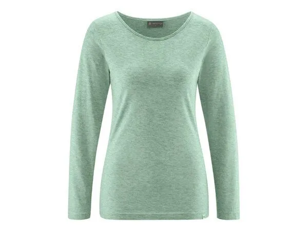 HempAge HempAge Langarmshirt Yakwolle/Hanf/Biobaumwolle, Menta(grün), – Produktbild 2 von 4