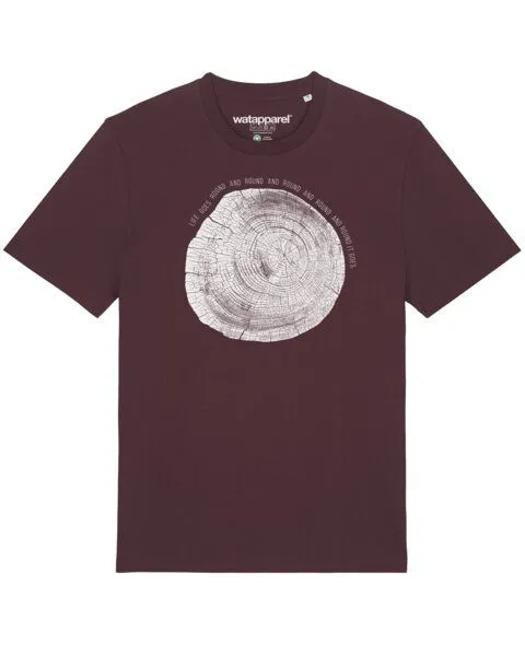 watapparel watapparel T-Shirt Unisex Baumscheibe, Red brown, – Produktbild 1 von 4