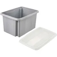 Keeeper keeeper Aufbewahrungsbox "Emil Eco Line" mit Deckel "Emilia", 38x28,5x20,5 cm, 15 l, grau – Produktbild 1 von 1