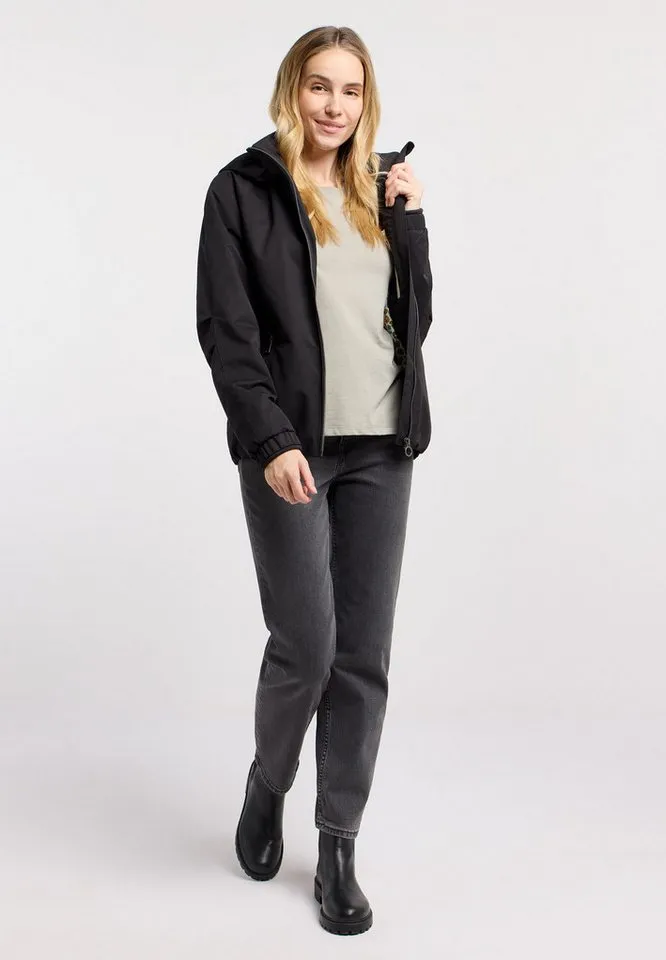 ragwear ragwear Outdoorjacke DIZZIE Wasserabweisend mit Kordelzug am Saum und Reißverschlusstaschen, Schwarz, – Produktbild 5 von 5