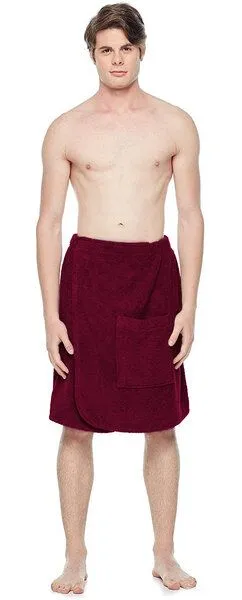 Arus Arus-Saunakilt für Herren aus 100% Bio-Baumwolle, Bordeaux, – Produktbild 3 von 4