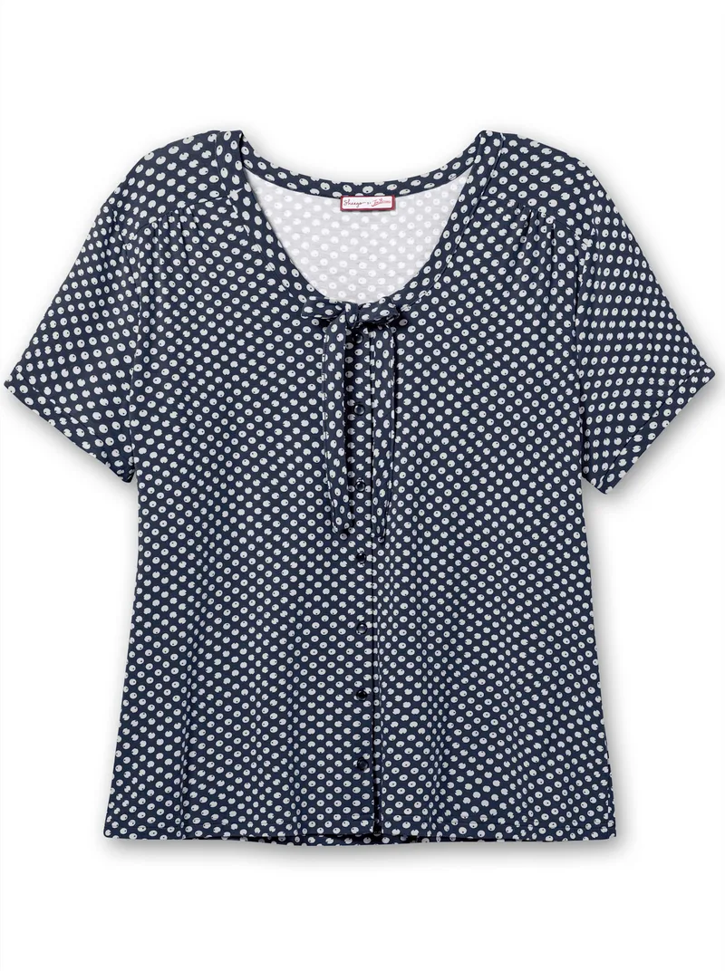 sheego by Joe Browns Shirt, Marine-gemustert, – Produktbild 1 von 2