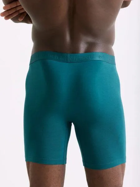 erlich textil erlich textil Casual Cotton lange Pants, enge lange Boxershorts aus Bio-Baumwolle, made in Europe, Petrolblau, – Produktbild 6 von 6