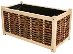 Pflanzkasten aus Lärche und Weide, mit Folie, B 80 x T 40 x H 40 cm – Produktbild 1 von 1