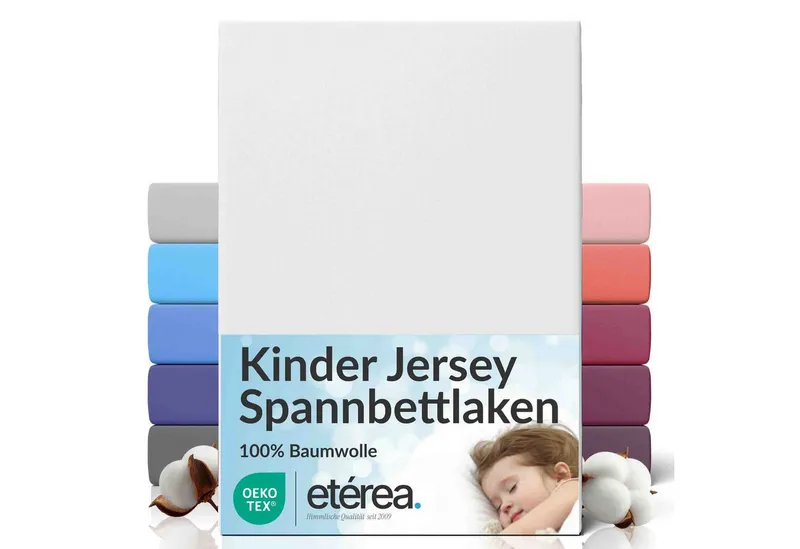 etérea Himmlische Qualität Spannbettlaken etérea Comfort Jersey Spannbettlaken, Jersey, Gummizug: rundum, (1 Stück), Weiß, – Produktbild 1 von 5