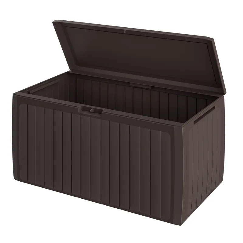 Casaria® Gartenbox 290L Braun Board Plus mit Rollen wetterfest, Braun, – Produktbild 1 von 2