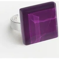 ALEXASCHA ALEXASCHA Geometrischer Statement Ring aus Glas | PUREFORM, Amethystlila, – Produktbild 1 von 1