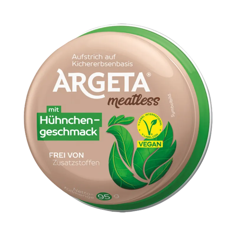 Argeta Argeta meatless mit Hühnchengeschmack, Aufstrich auf Kichererbsenbasis, vegan, 95g – Produktbild 1 von 1
