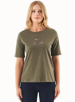 ORGANICATION ORGANICATION T-Shirt aus Bio-Baumwolle mit Fahrrad-Stickerei – Produktbild 1 von 1