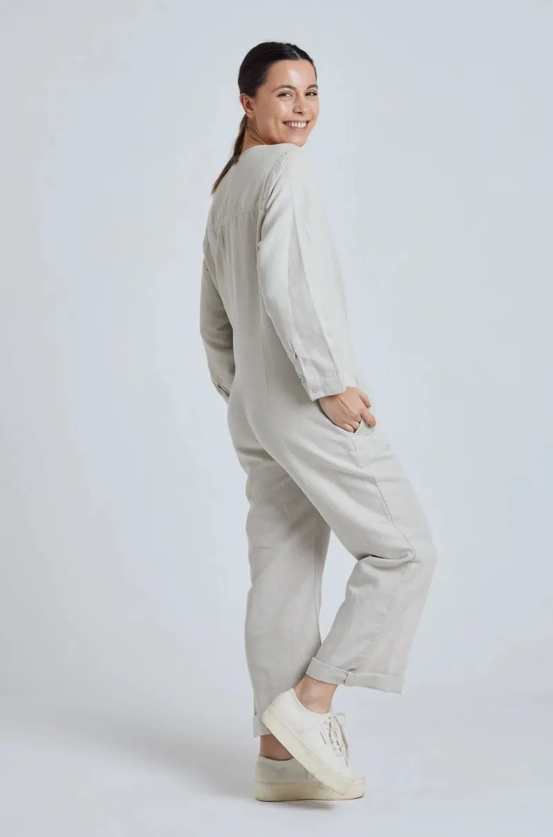 Flax and Loom Flax and Loom Damen vegan Jumpsuit Clara Natural Beige, Beige, – Produktbild 2 von 2