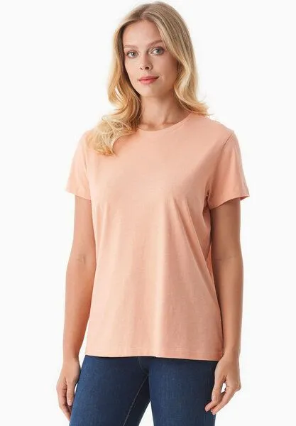 ORGANICATION ORGANICATION Damen Basic T-Shirt aus Bio-Baumwolle, Peach, – Produktbild 1 von 4