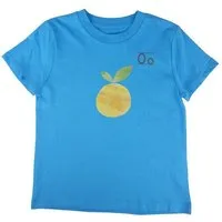 MelaDi Meladi Kinder Shirt aus Biobaumwolle - Orange auf Aqua Blue – Produktbild 1 von 1