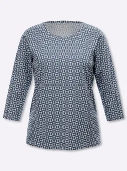 Witt Print-Shirt rauchblau-ecru-bedruckt – Produktbild 1 von 1