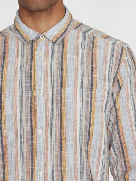 KnowledgeCotton Apparel KnowledgeCotton Apparel Langarmhemd mit Streifen aus Bio-Baumwolle, Natur (multicolor stripe), – Produktbild 3 von 3