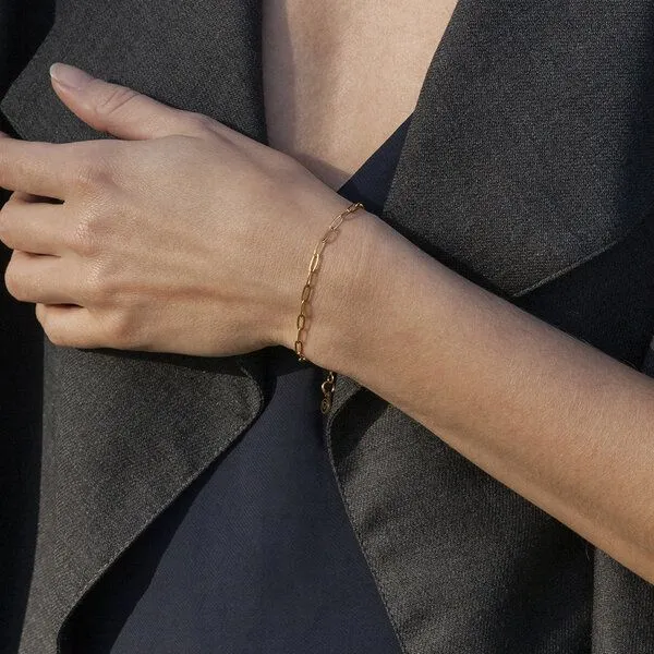 ALEXASCHA ALEXASCHA Feines Gliederarmband mit ovalen Gliedern 18k Vergoldung, Gold, – Produktbild 4 von 6