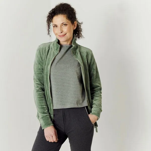 Kokon Zwo Kokon Zwo Nickyjacke 100% Baumwolle Samt (kbA), Seegras, – Produktbild 2 von 2
