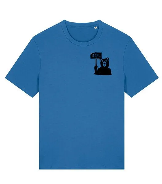 päfjes päfjes Dem Bären ist es EGAL! Dir auch? - Fair Wear Männer Unisex Bio T-Shirt Siebdruck, Blau (mindful blue), – Produktbild 2 von 4