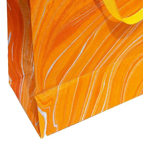 Sundara Sundara Geschenktasche marmoriertes, handgeschöpftes Papier, Orange, – Produktbild 2 von 2