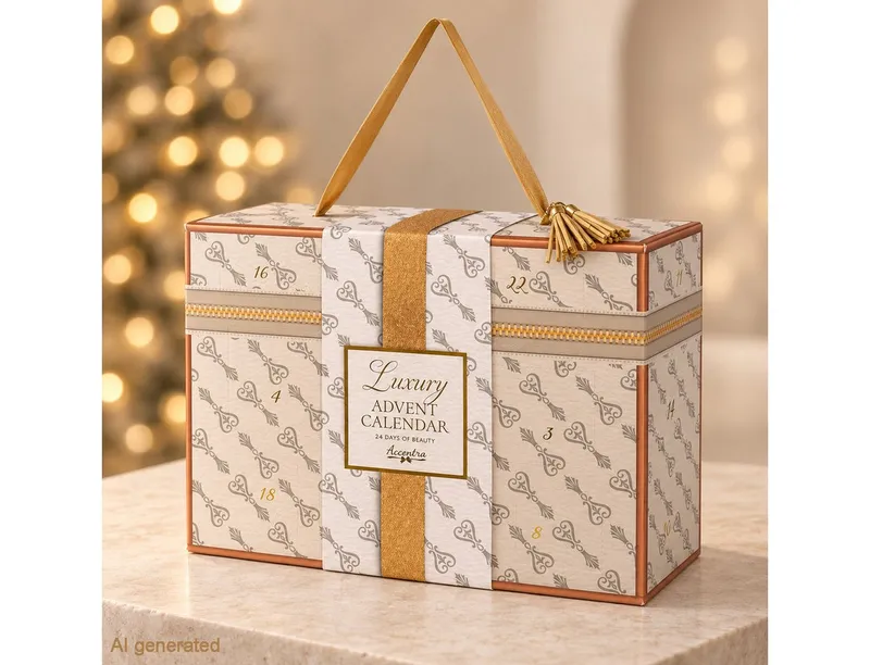 Accentra Accentra Kosmetik-Adventskalender LUXURY CASE für Frauen - XXL Beauty Weihnachtskalender Körperpflege (Packung), Vegane Kosmetik, Designed in Germany, Goldfarben, – Produktbild 3 von 5