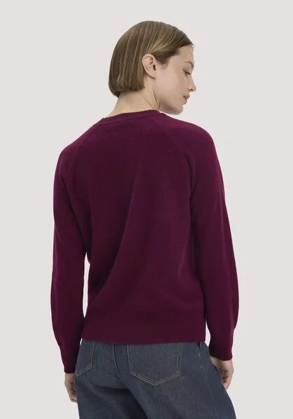 hessnatur hessnatur Strick Pullover Relaxed aus Cashmere mit Recycling-Anteil, Bordeaux, – Produktbild 2 von 4