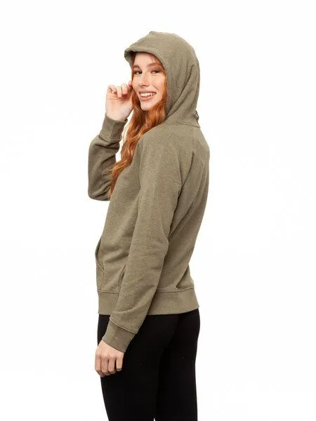 FellHerz FellHerz Damen Hoodie Kapuzenpullover, Khaki meliert, – Produktbild 3 von 4