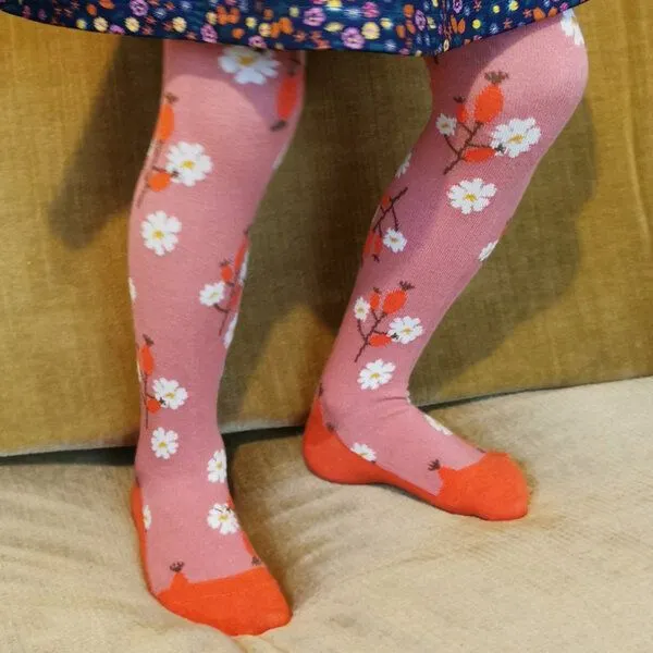 Fräulein Prusselise Fräulein Prusselise Strumpfhose Hagebutte rosa, blumen, bunt gemustert – Produktbild 4 von 4