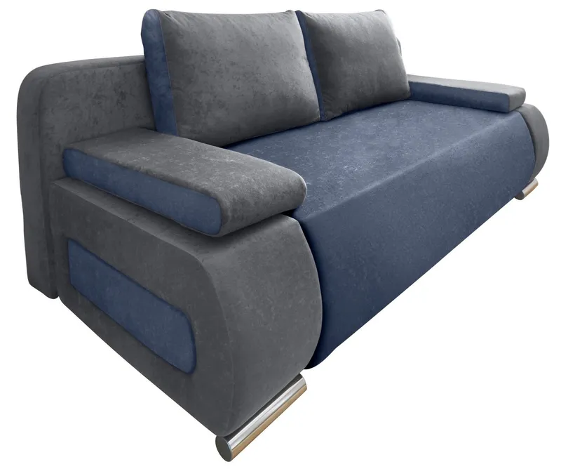 COLLECTION AB Schlafsofa Moritz B: 200 cm, Liegefl. 142x200 cm, Gästebettfunktion, frei stellbar, Wohnkomfort, Blau|grau, – Produktbild 3 von 5