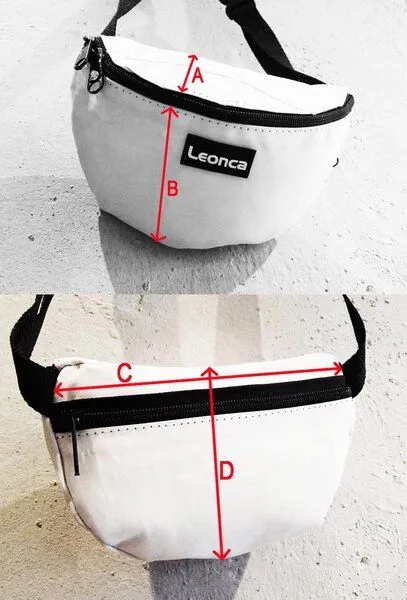 Leonca Leonca Upcycling Hip Bag aus Segel mit Kompass-Druck in 3 Größen – Produktbild 4 von 4