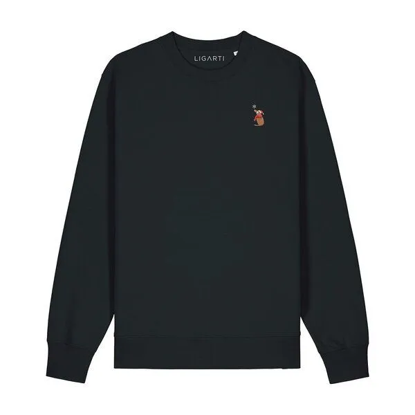 LIGARTI Bestickter Pullover – Thomas der Weihnachtshund – LIGARTI Tiermanufaktur, Schwarz, – Produktbild 1 von 3