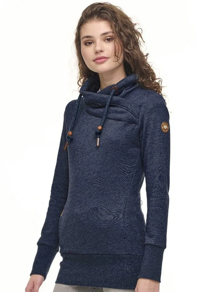 ragwear ragwear Sweater NESKA O mit asymetrischem Schalkragen, Blau, – Produktbild 4 von 4