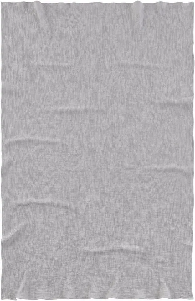 Wohndecke HEVIN, Musselin, 100% Baumwolle, Topseller!, LeGer Home by Lena Gercke, Tagesdecke im Baumwoll-Crinkle-Effekt, Musselin, leichte Kuscheldecke, Grau, – Produktbild 8 von 8