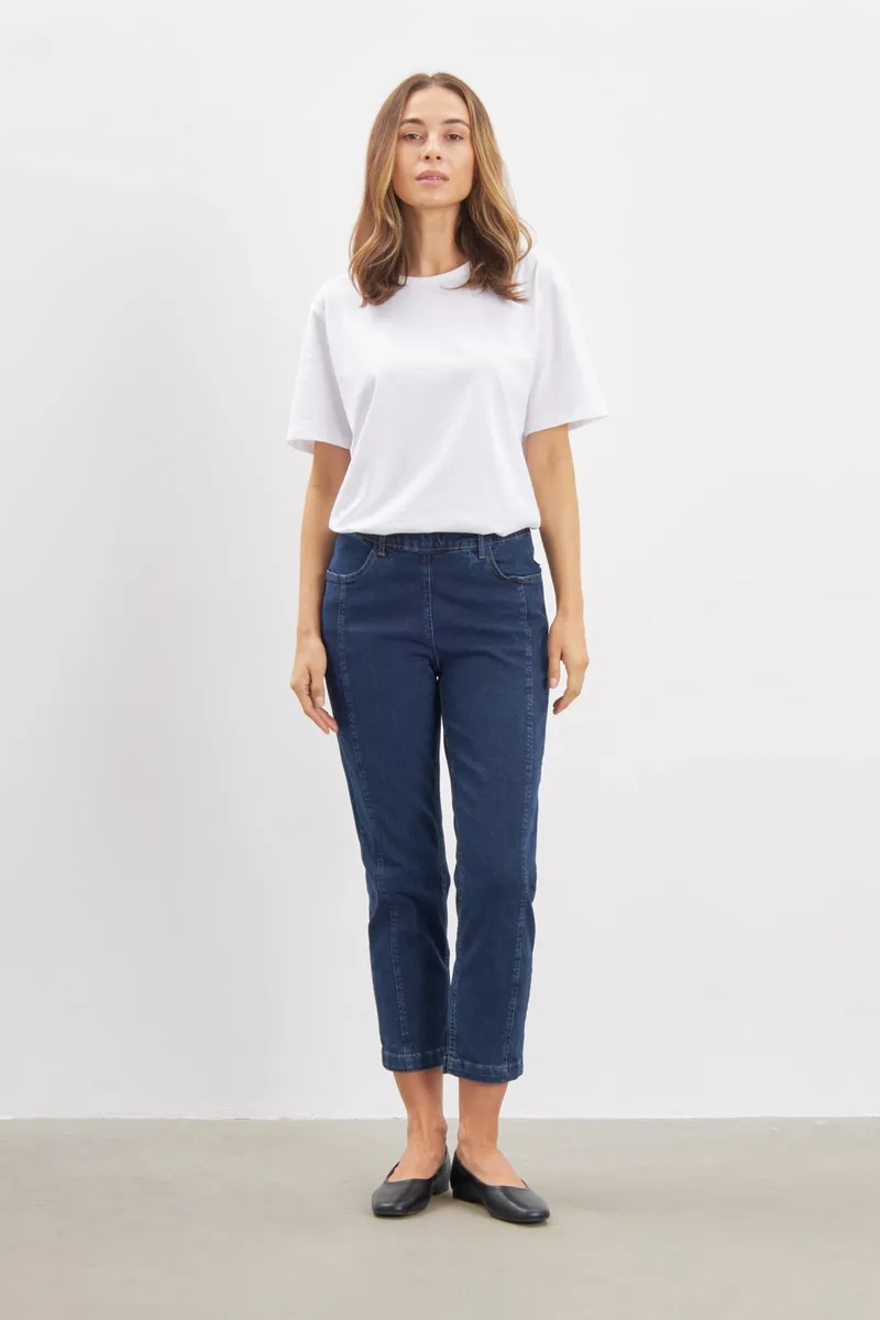 LAURIE LAURIE Damen vegan Jeans Piper Pure Regular Crop Dunkelblau, Extra dunkelblau, – Produktbild 2 von 2