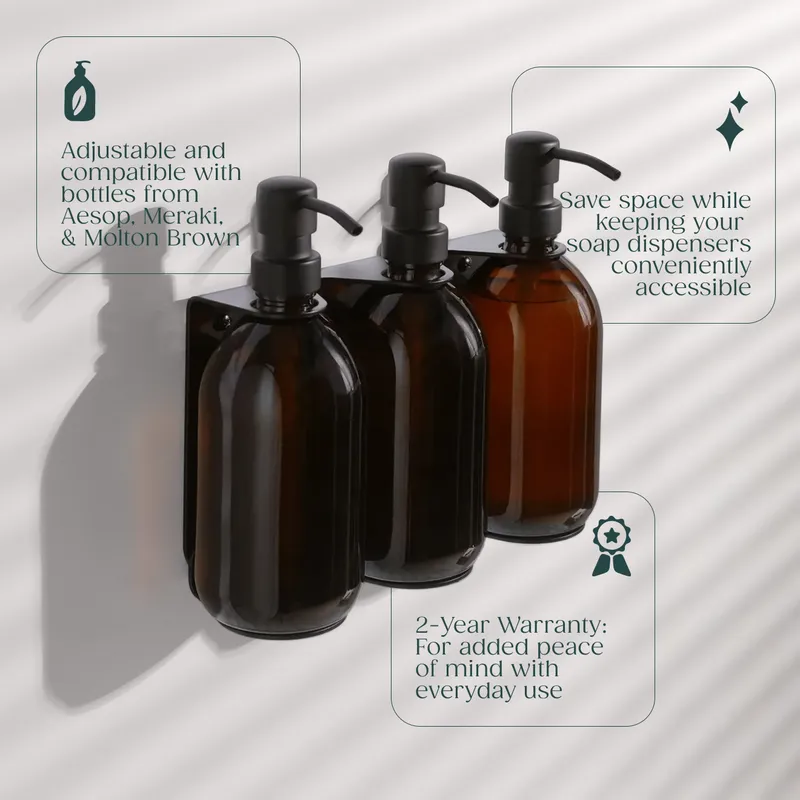 Kuishi Schwarzer Dreifach-Flaschenhalter – Produktbild 4 von 5