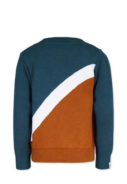 Band of Rascals Band of Rascals Wave Pullover, Dark-petrol-burned-brick, – Produktbild 3 von 4