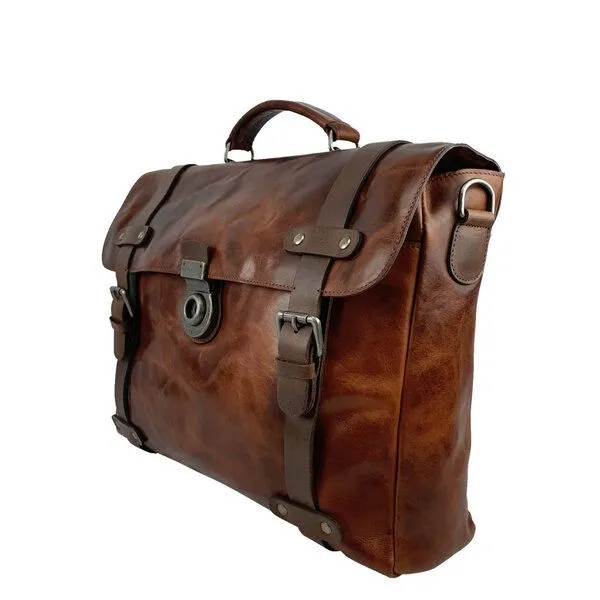 manbefair manbefair Aktentasche Winston Leder, Dalian-braun, – Produktbild 2 von 4